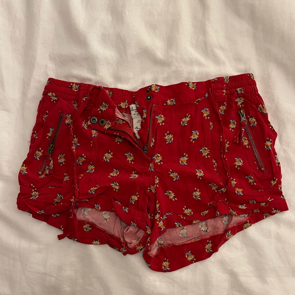 American Rag Button & Tie Fabric Floral Shorts